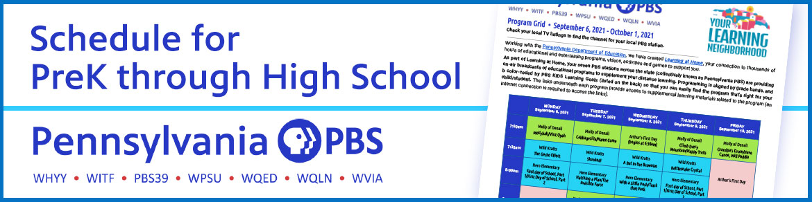 Schedule for PreK through High School | Pennsylvania PBS