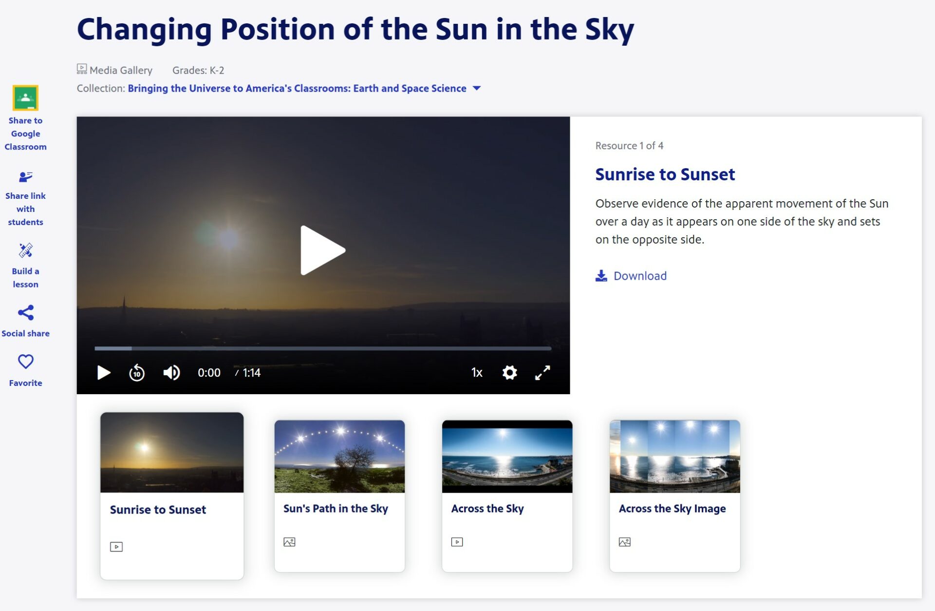 Changing Position of the Sun in the Sky | PBS LearningMedia