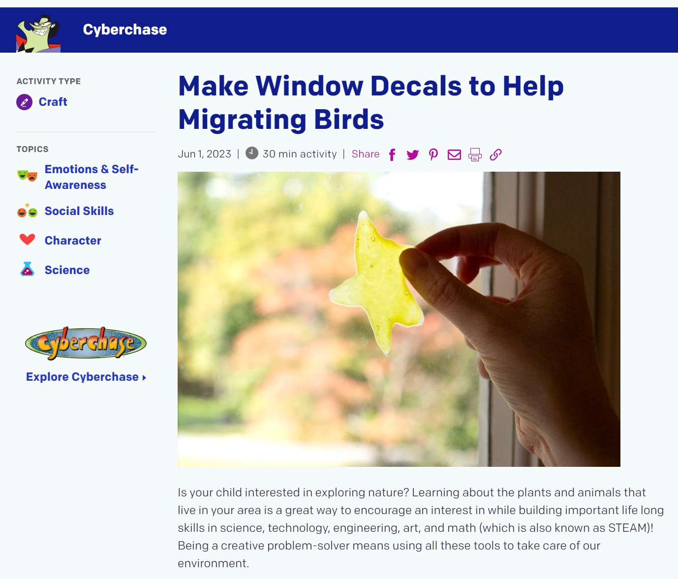 Help Migrating Birds Activity- Parent Resource