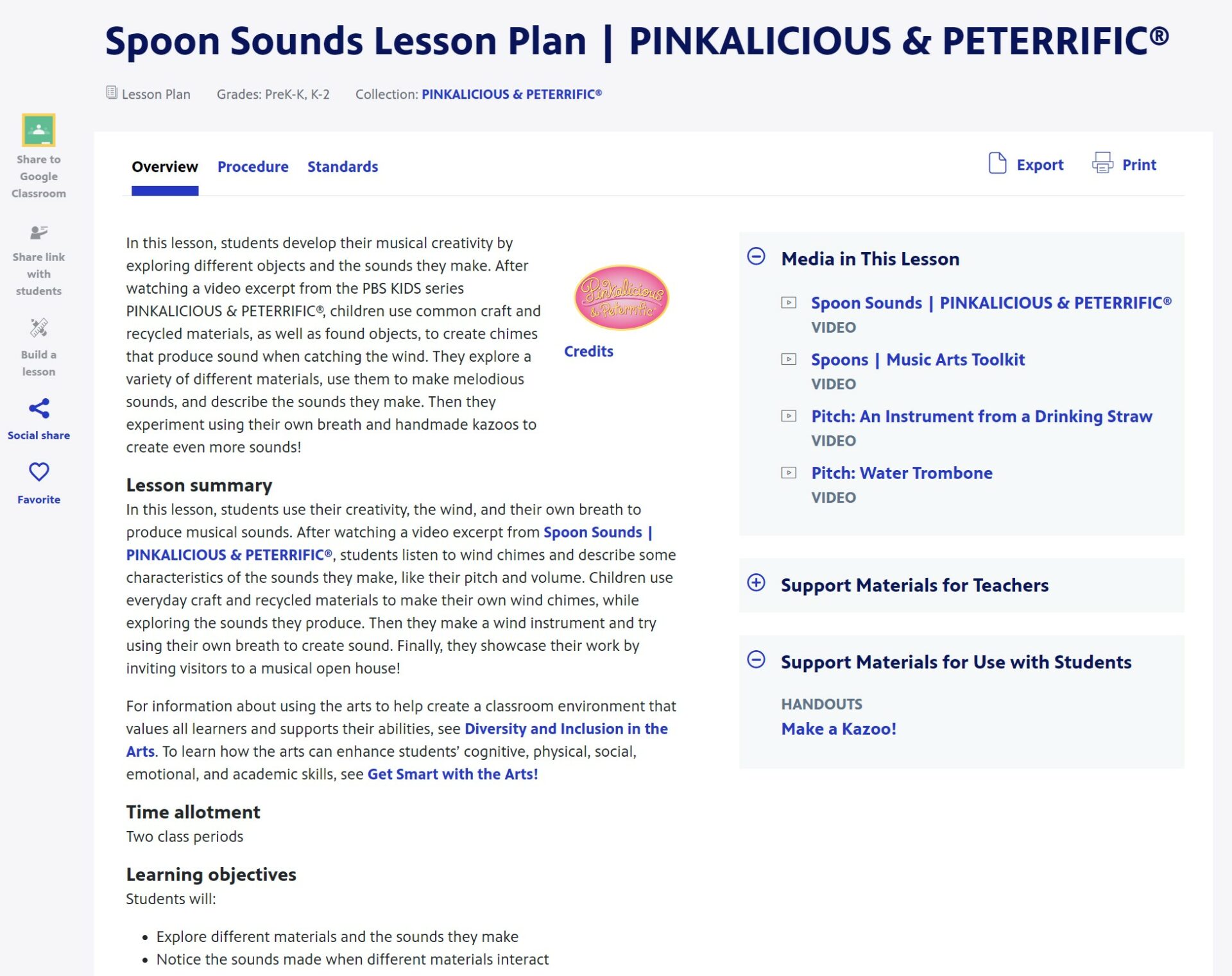 Spoon Sounds Lesson Plan | PINKALICIOUS & PETERRIFIC® | PBS LearningMedia